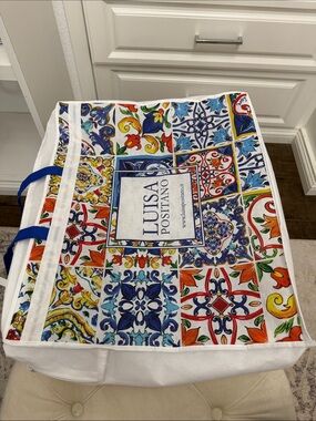Large Louisa Positano shopping Multicolor Decorative Tote Bag